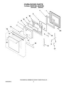 02 - Oven Door Parts parts for Whirlpool Oven IBS350PXS00 from AppliancePartsPros.com