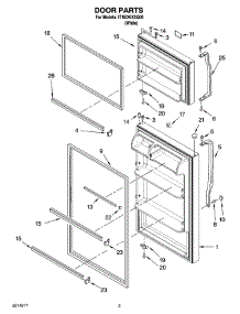 02 - Door Parts parts for Whirlpool Refrigerator IT18DKXSQ00 from AppliancePartsPros.com