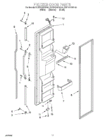 07 - Freezer Door parts for Kitchenaid Refrigerator KSUP27QDAL00 from AppliancePartsPros.com