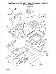 02 - Evaporator, Ice Cutter Grid And Water Parts parts for Whirlpool Ice Maker ZDIS150ZSSD from AppliancePartsPros.com