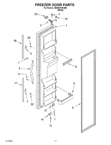 07 - Freezer Door parts for Whirlpool Refrigerator SS25AFXKQ00 from AppliancePartsPros.com