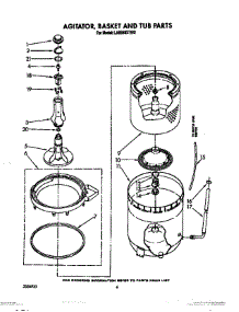04 - Agitator, Basket And Tub parts for Whirlpool Washer LA5558XTF0 from AppliancePartsPros.com