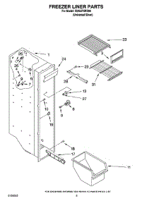 04 - Freezer Liner Parts parts for Whirlpool Refrigerator IS25AFXRD00 from AppliancePartsPros.com
