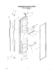 08 - Freezer Door parts for Whirlpool Refrigerator 3XKGN705001 from AppliancePartsPros.com