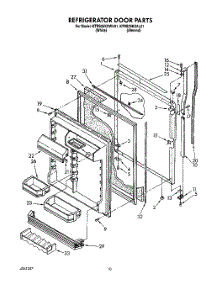 07 - Refrigerator Door parts for Kitchenaid Refrigerator KTRS25KXAL01 from AppliancePartsPros.com