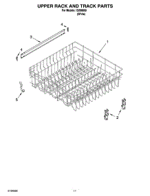 09 - Upper Rack And Track Parts parts for Whirlpool Dishwasher ISU98660 from AppliancePartsPros.com