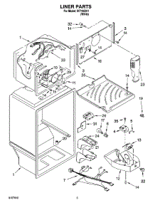 03 - Liner Parts parts for Whirlpool Refrigerator IKT195301 from AppliancePartsPros.com