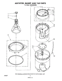 04 - Agitator, Basket And Tub parts for Whirlpool Washer LA5400XMW2 from AppliancePartsPros.com