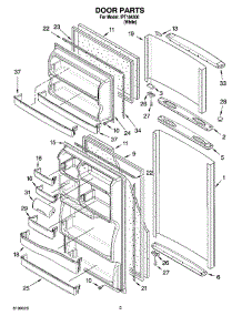 02 - Door Parts parts for Whirlpool Refrigerator IPT184300 from AppliancePartsPros.com