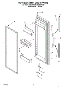 06 - Refrigerator Door parts for Whirlpool Refrigerator CS22AFXKQ00 from AppliancePartsPros.com