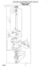 09 - Brake And Drive Tube parts for Whirlpool Washer LLT7144BQ1 from AppliancePartsPros.com