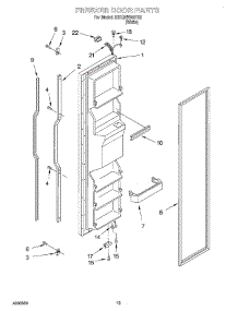 08 - Freezer Door parts for Whirlpool Refrigerator 3XKGN7050F03 from AppliancePartsPros.com