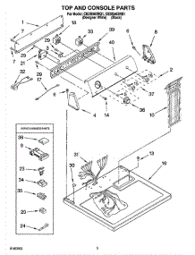 02 - Top And Console Parts parts for Whirlpool Dryer CEDS563RQ1 from AppliancePartsPros.com