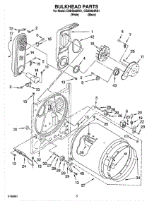 03 - Bulkhead Parts parts for Whirlpool Dryer CGDS563RB1 from AppliancePartsPros.com