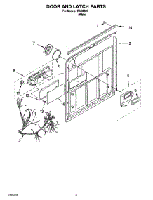 03 - Door And Latch Parts parts for Whirlpool Dishwasher IPU98665 from AppliancePartsPros.com