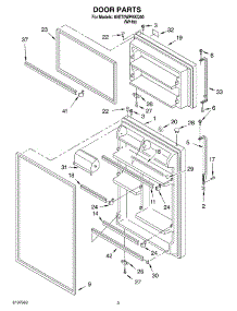 02 - Door parts for Whirlpool Refrigerator 8VET0WPKKQ00 from AppliancePartsPros.com