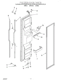 07 - Freezer Door parts for Kitchenaid Refrigerator KSUP27QDAL05 from AppliancePartsPros.com