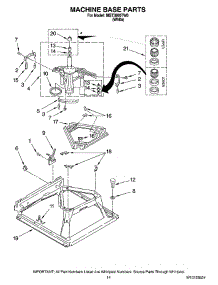09 - Machine Base Parts parts for Maytag Washer Dryer Combo MGT3800TW0 from AppliancePartsPros.com