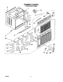03 - Cabinet parts for Whirlpool Air Conditioner BHAC1400BS0 from AppliancePartsPros.com