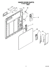 02 - Inner Door Parts parts for Whirlpool Dishwasher IRD6750D0 from AppliancePartsPros.com