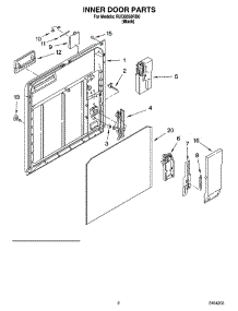 02 - Inner Door Parts parts for Whirlpool Dishwasher RUD6050RD0 from AppliancePartsPros.com