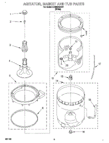 03 - Agitator, Basket And Tub parts for Whirlpool Washer LBR6233AW1 from AppliancePartsPros.com