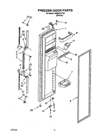 07 - Freezer Door parts for Whirlpool Refrigerator 3XRZ2727FI01 from AppliancePartsPros.com