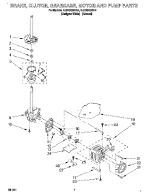 05 - Brake, Clutch, Gearcase, Motor & Pump parts for Whirlpool Washer 4LSC8255BN2 from AppliancePartsPros.com