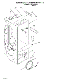02 - Refrigerator Liner parts for Whirlpool Refrigerator 4YED7FHQKT00 from AppliancePartsPros.com