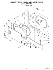 02 - Dryer Front Panel And Door Parts parts for Maytag Washer Dryer Combo YMET3800TW0 from AppliancePartsPros.com