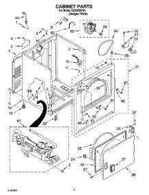 02 - Cabinet Parts parts for Whirlpool Dryer IGS5000RQ1 from AppliancePartsPros.com