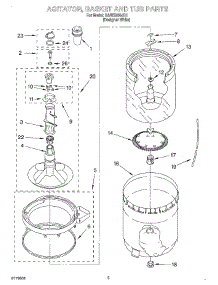 03 - Agitator, Basket And Tub parts for Whirlpool Washer SAWS800JQ1 from AppliancePartsPros.com