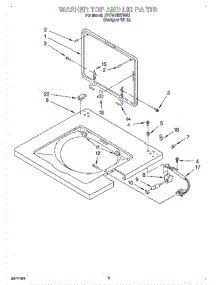 06 - Washer Top And Lid parts for Whirlpool Washer Dryer Combo BYCWD6274W0 from AppliancePartsPros.com