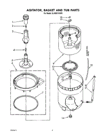 05 - Agitator, Basket And Tub parts for Whirlpool Washer 3LA5801XXN0 from AppliancePartsPros.com