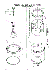 03 - Agitator, Basket And Tub parts for Whirlpool Washer 6LA5400XWW1 from AppliancePartsPros.com