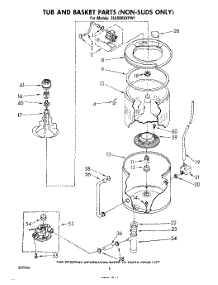 05 - Tub And Basket parts for Whirlpool Washer 3LA5800XPW1 from AppliancePartsPros.com
