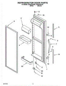 06 - Refrigerator Door Parts parts for Whirlpool Refrigerator CS25AFXKT05 from AppliancePartsPros.com