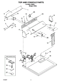 02 - Top And Console Parts parts for Whirlpool Dryer IP84001 from AppliancePartsPros.com