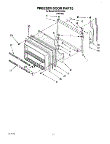 07 - Freezer Door parts for Whirlpool Refrigerator 3XKVN510000 from AppliancePartsPros.com