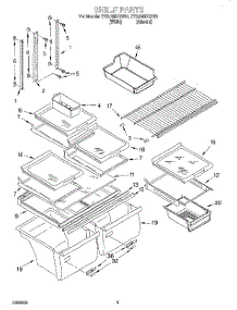 03 - Shelf parts for Whirlpool Refrigerator ET22RMXGN01 from AppliancePartsPros.com