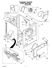 02 - Cabinet Parts parts for Whirlpool Dryer 7MBPS8843MQ0 from AppliancePartsPros.com