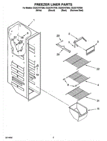 04 - Freezer Liner Parts parts for Whirlpool Refrigerator CS22CFXTQ00 from AppliancePartsPros.com