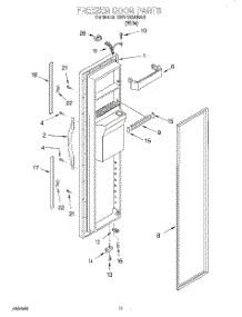 07 - Freezer Door parts for Whirlpool Refrigerator BRS71ABANA01 from AppliancePartsPros.com