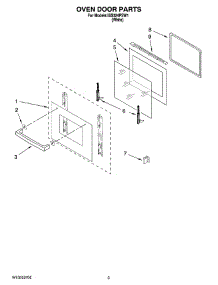 02 - Oven Door Parts parts for Whirlpool Oven IBS324PSW1 from AppliancePartsPros.com