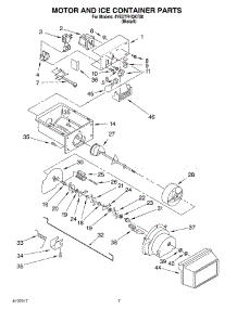 05 - Motor And Ice Container parts for Whirlpool Refrigerator 4YED7FHQKT00 from AppliancePartsPros.com