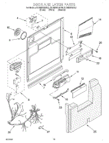 11 - Door And Latch parts for Kitchenaid Dishwasher KUDM24SEAL0 from AppliancePartsPros.com