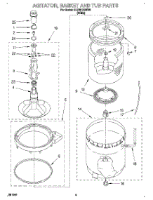 04 - Agitator, Basket And Tub parts for Whirlpool Washer 3LBR5132BW0 from AppliancePartsPros.com