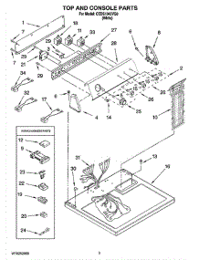 02 - Top And Console Parts parts for Whirlpool Dryer CEDS1043VQ0 from AppliancePartsPros.com