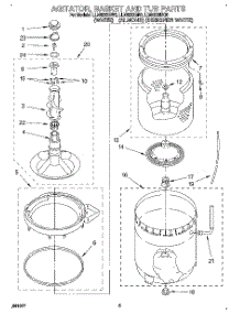 03 - Agitator, Basket And Tub parts for Whirlpool Washer LLN8233BW0 from AppliancePartsPros.com