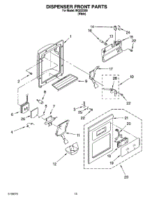 08 - Dispenser Front Parts parts for Whirlpool Refrigerator INQ225300 from AppliancePartsPros.com
